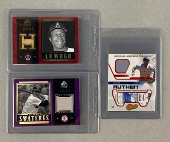 Derek Jeter, Carl Yastrzemski, and Frank Robinson Jersey/Bat Cards
