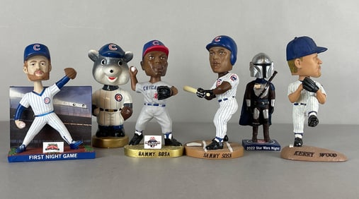 6 - Chicago Cubs Bobbleheads with Boba Fett and Cubs Mascot