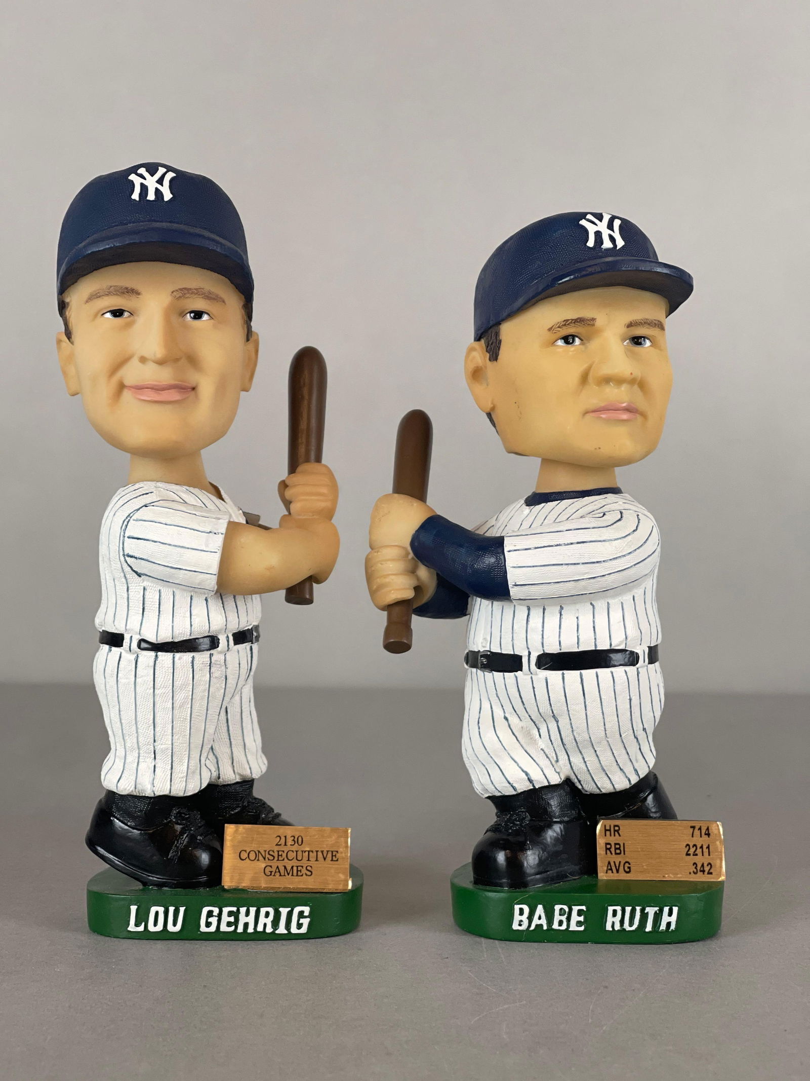 Babe Ruth and Lou Gehrig Bobbleheads with Stats (1 of 5)
