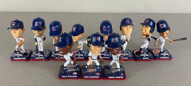 11 - 2017 Chicago Cubs Mini Bobbleheads with Sandberg, Williams, and Jenkins /360