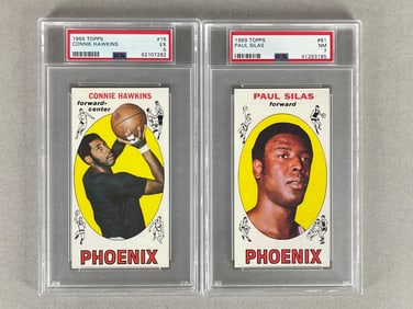 1969 Topps Basketball Silas and Hawkins PSA Graded