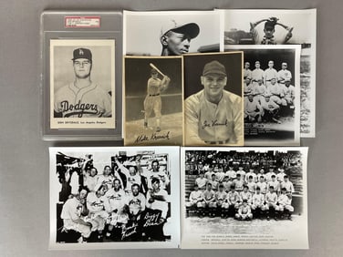 1939 Goudey Premiums Joe Vosmik and Mike Kreevich + PSA 7 Don Drysdale and 5 - B and W Photos