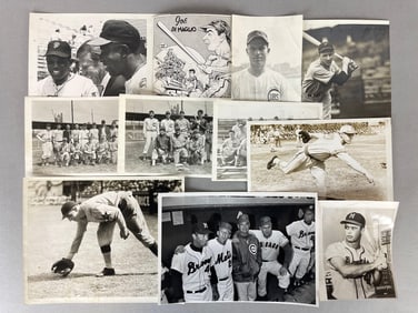 1969 Mantle, Mays, Aaron, Press Photo + 10 Other Press Photo and Comic Caricature