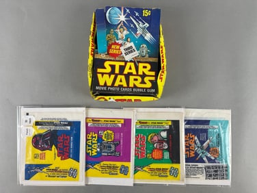 1977 Topps Star Wars Series 3 Empty Box + 27 Various Wrappers