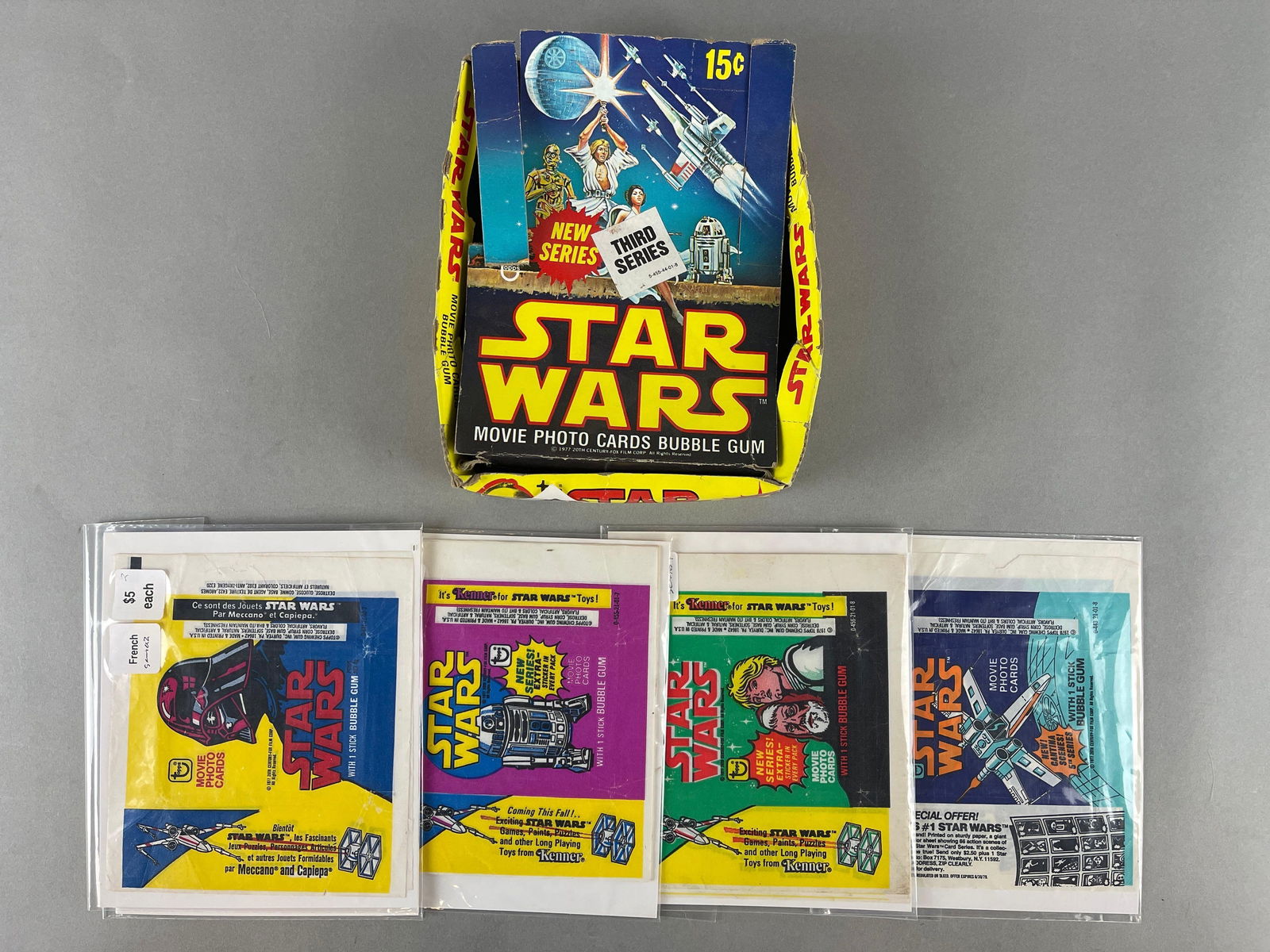 1977 Topps Star Wars Series 3 Empty Box + 27 Various Wrappers (1 of 4)