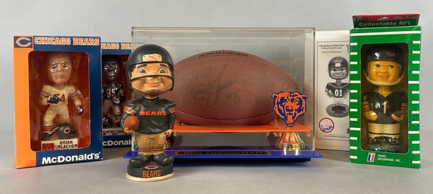 5 - Chicago Bears Bobbleheads and Rex Grossman Signed Football
