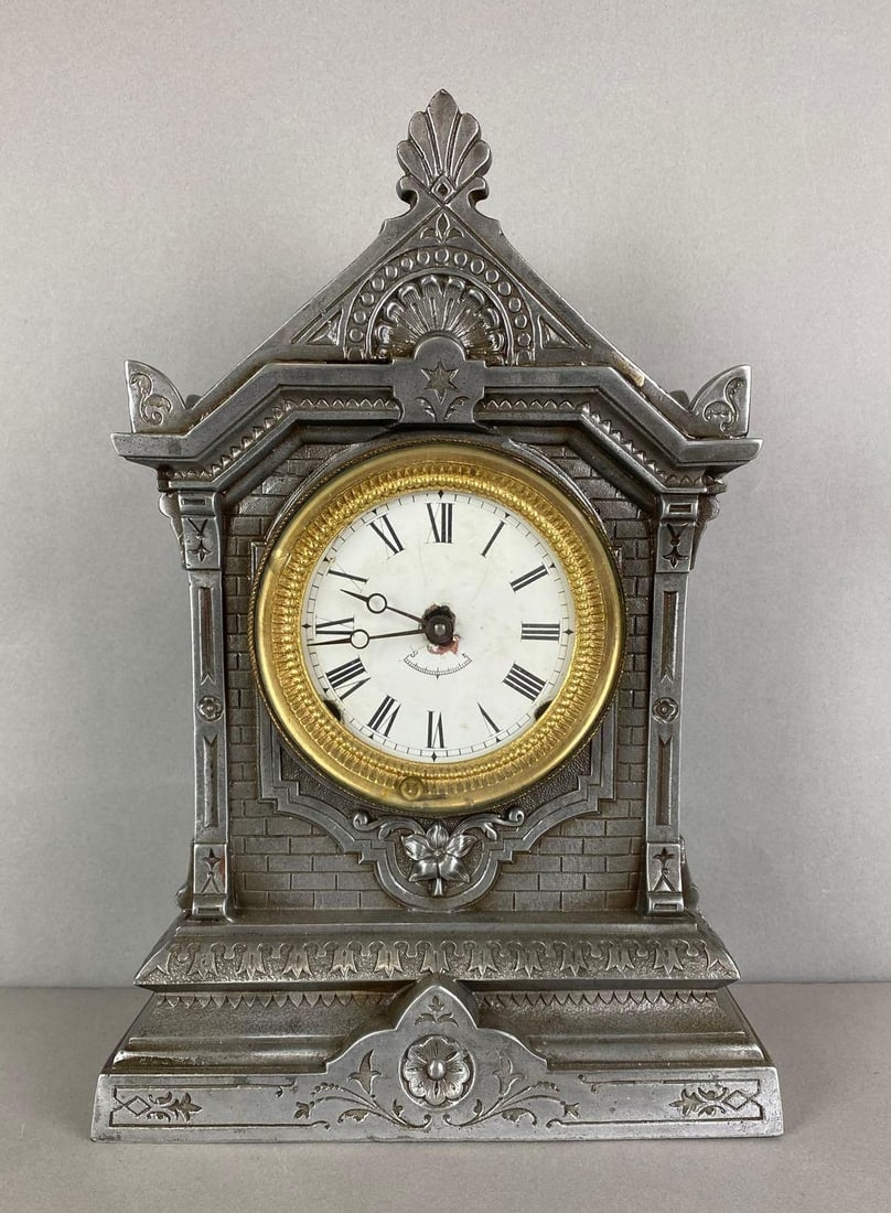 Antique Victorian Cast Iron Mantle Clock (1 of 6)