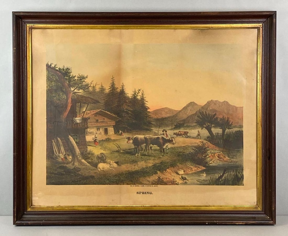 Haskell and Allen Spring Farm Scene Lithograph (1 of 3)