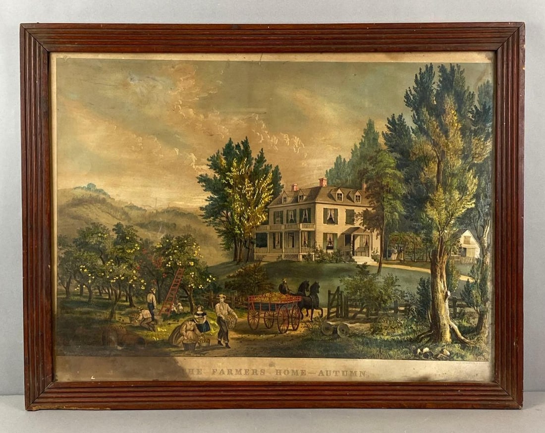 Currier and Ives The Farmers Home Autumn Lithograph: In-House Shipping Option: If you would like to use our in-house shipping service, please select “Arrange My Own Shipping” when paying your invoice. After payment, our in-house shipping team wi