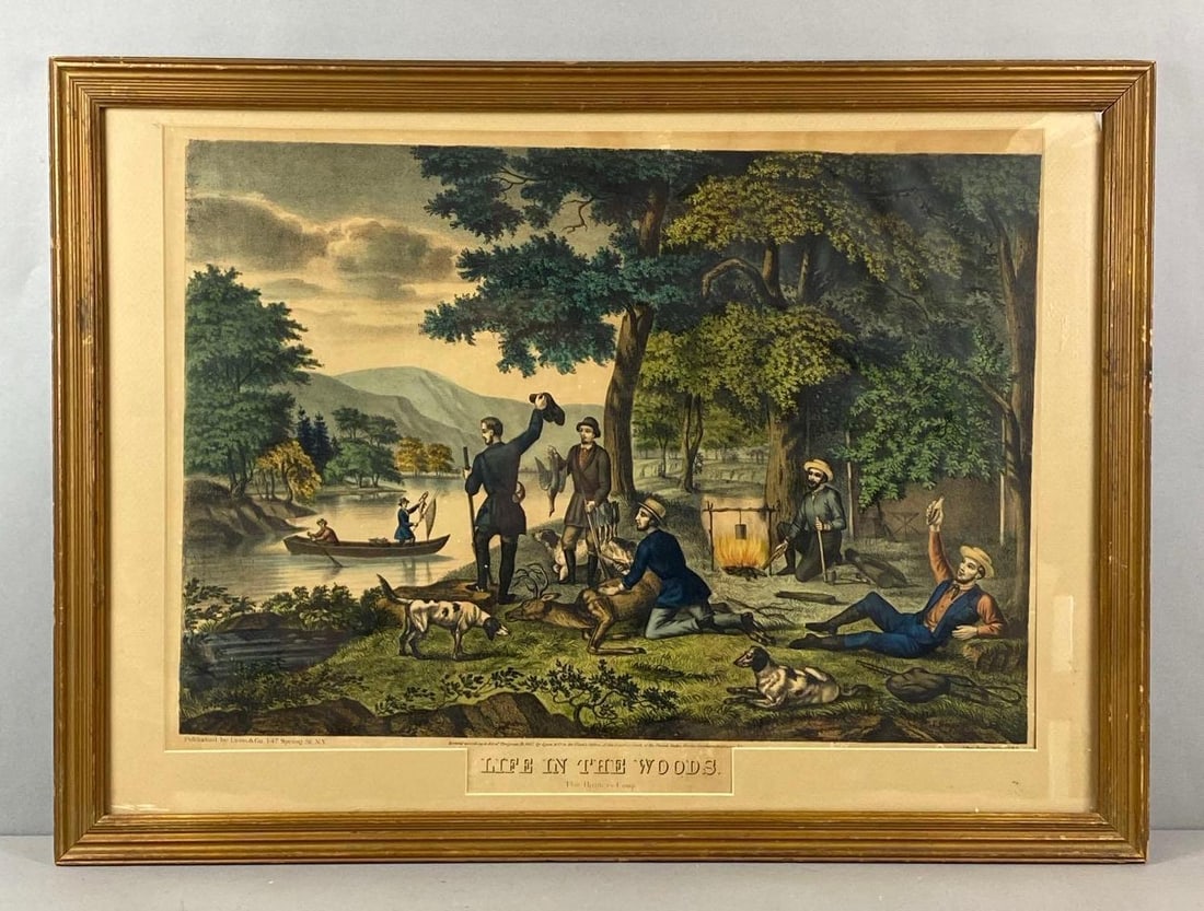 Currier and Ives Life in the Woods Lithograph (1 of 5)