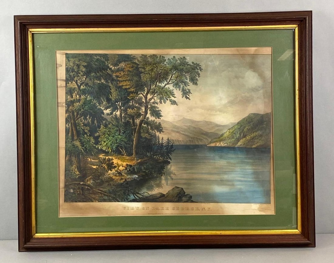 Currier and Ives View on Lake George NY Lithograph (1 of 4)
