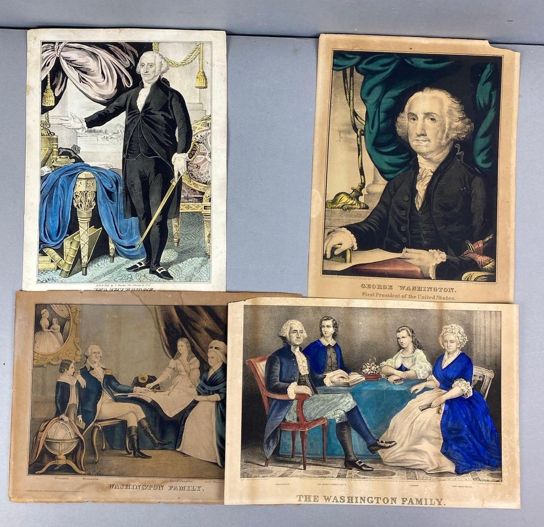 Group of 4 George Washington Lithographs (1 of 2)