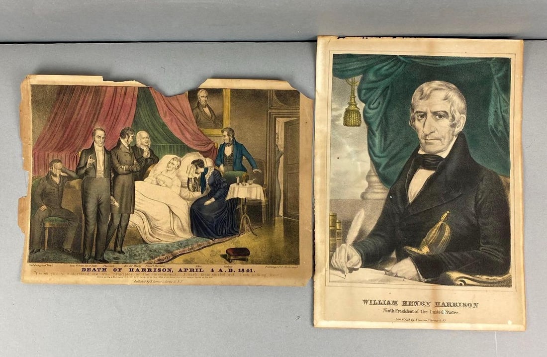 Group of 2 William Henry Harrison Lithographs (1 of 2)