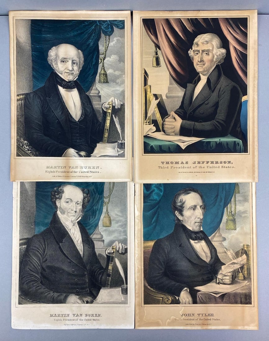 Group of 4 Currier and Ives President Lithographs (1 of 2)