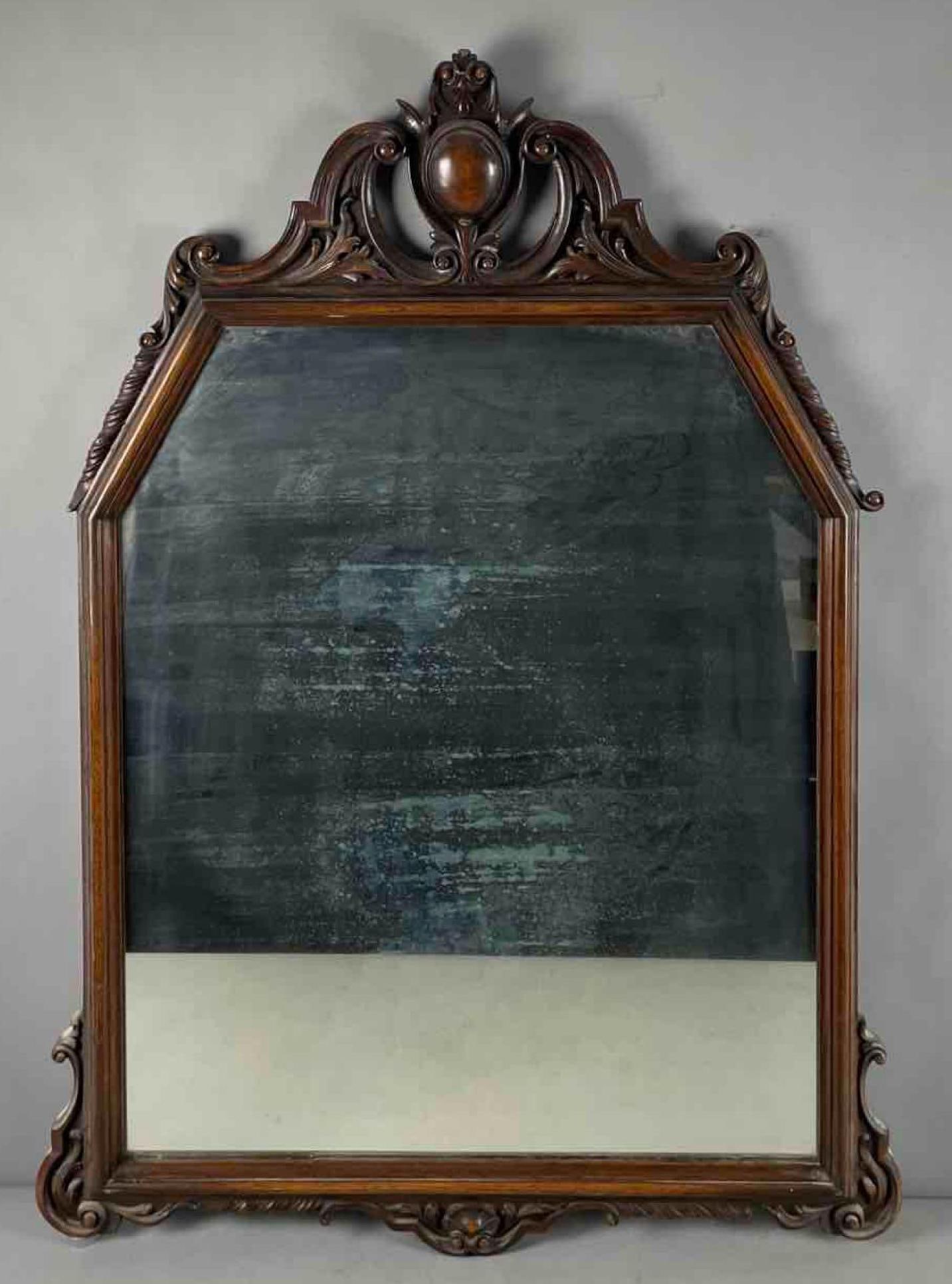 Antique Mirror with Decorative Frame (1 of 2)