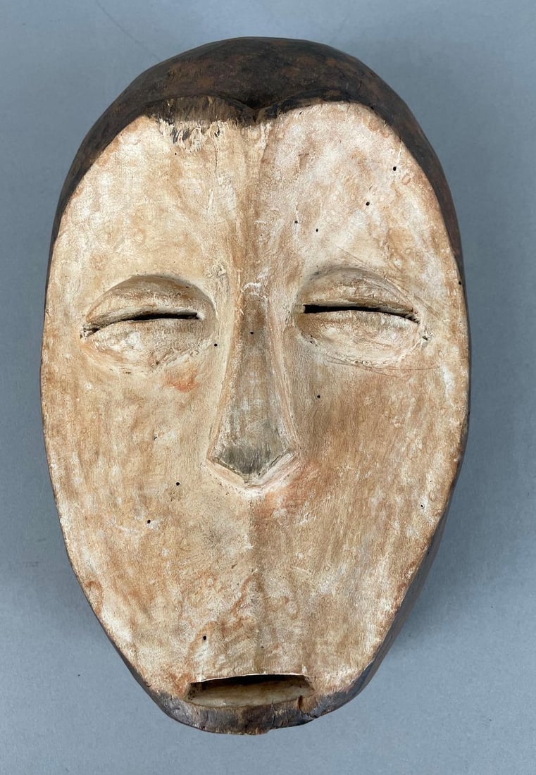 African Baule Tribal Carved Wood Cermonial Dance Mask (1 of 3)