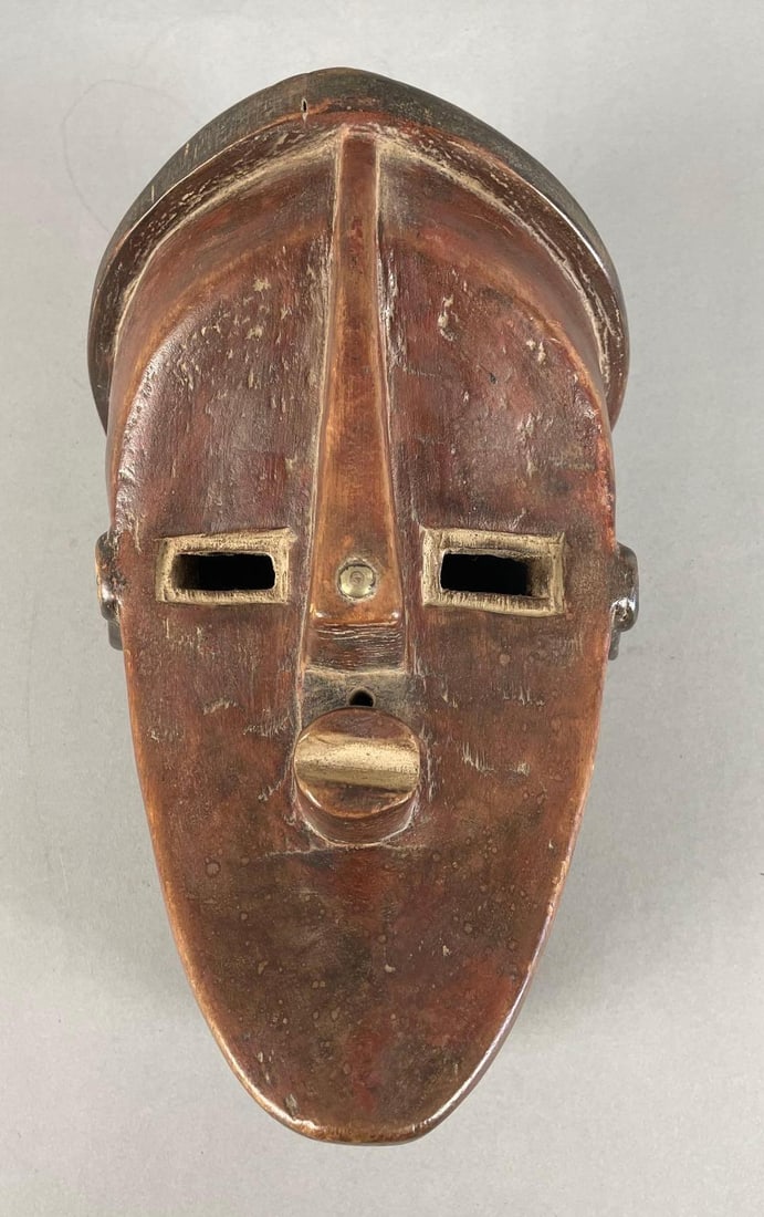 African Lwalwa Tribal Carved Wood Mask (1 of 3)