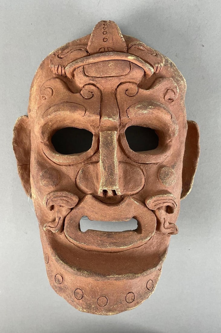 Aztec Style Terra Cotta Deity Mask (1 of 3)