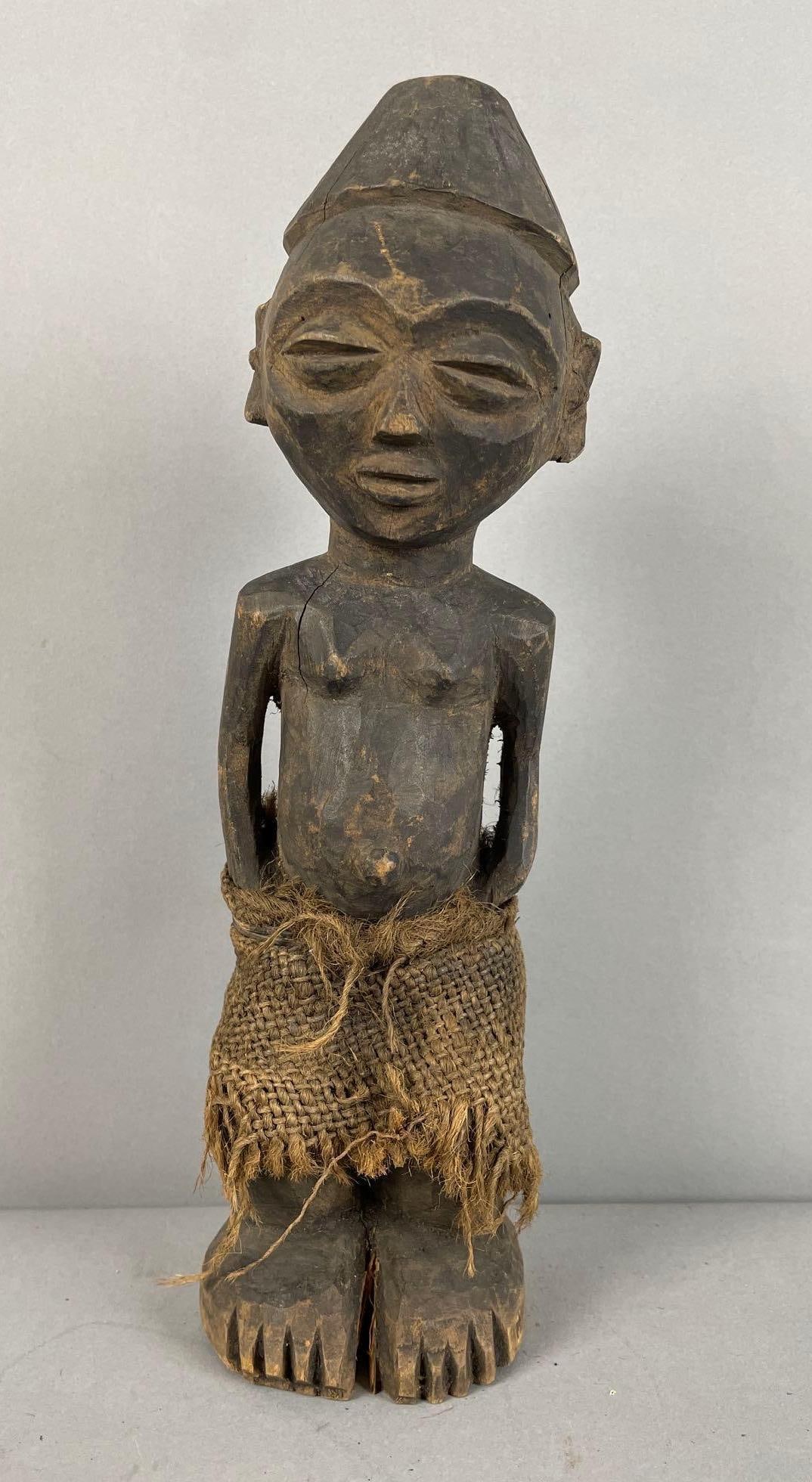 African Pigmy Carved Wood Figure (1 of 2)