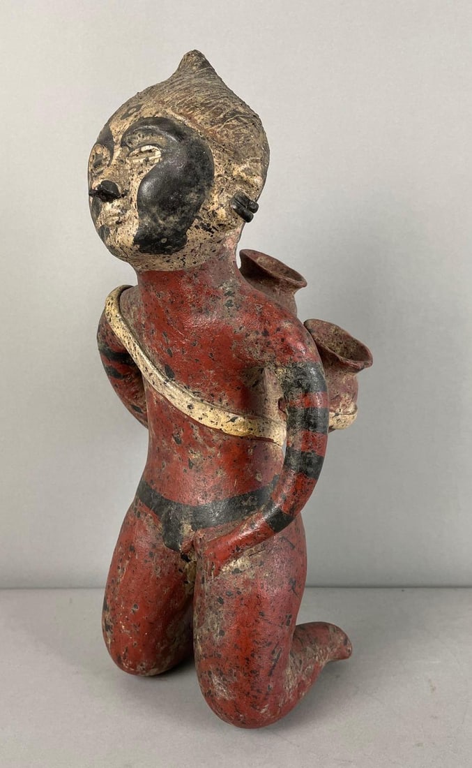 African Hand-Painted Pottery Figure (1 of 3)
