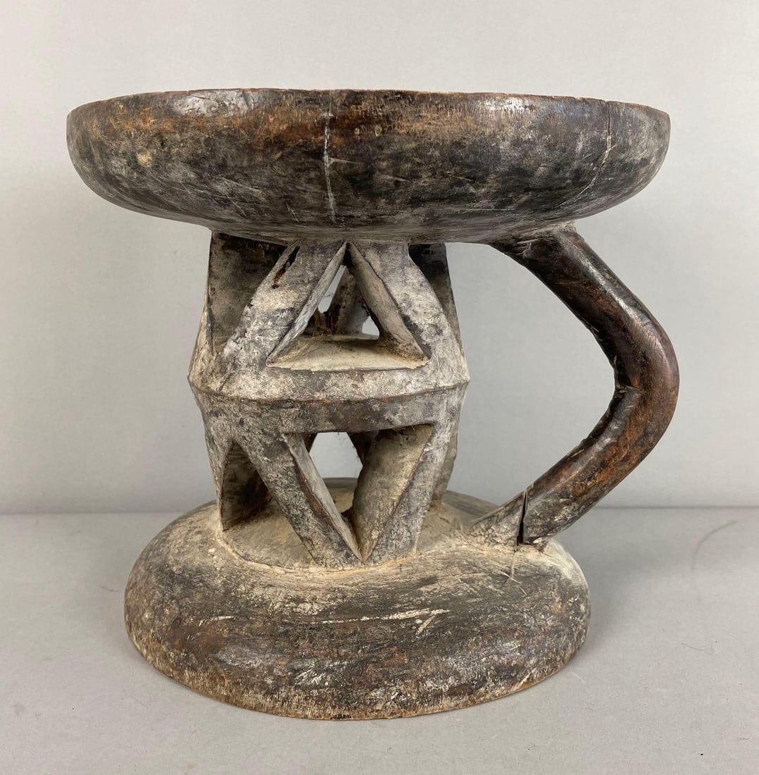 African Tonga Hand Carved Wood Stool (1 of 3)