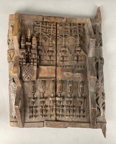 African Dogon Hand Carved Granary Door