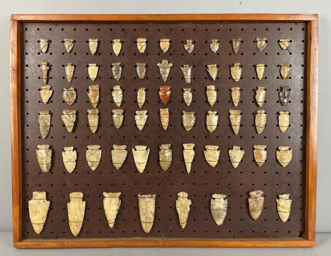 Group Display of Native American Arrowheads (1 of 3)