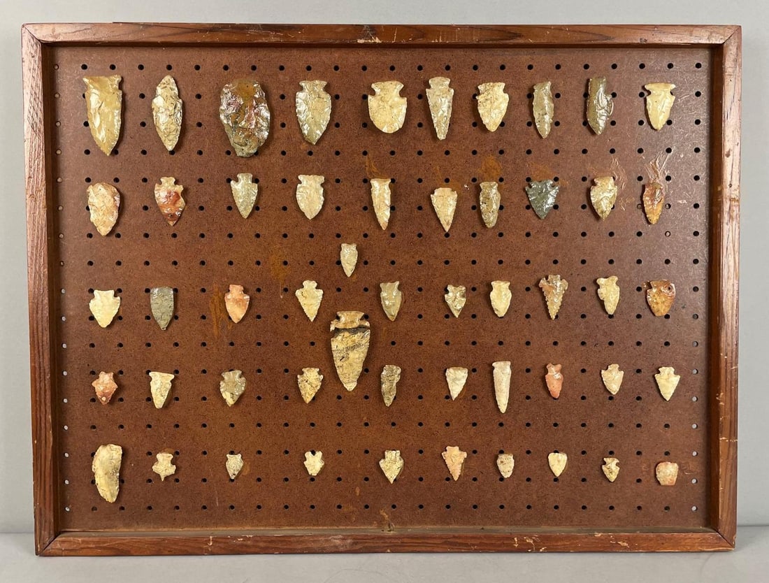 Group Display of Native American Arrowheads (1 of 3)