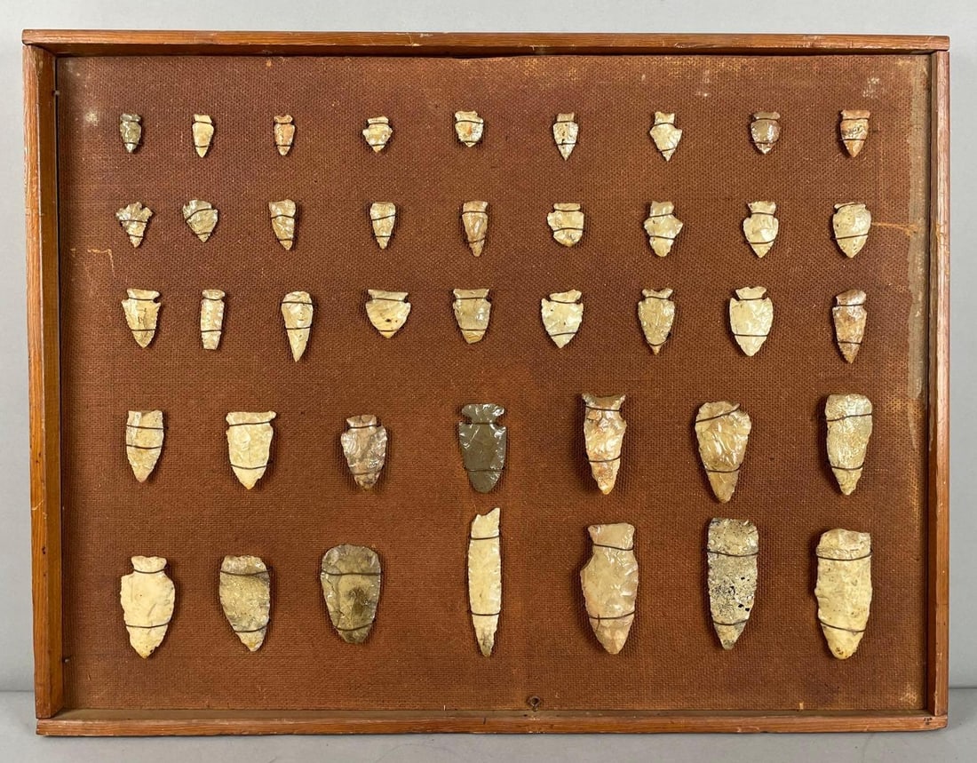 Group Display of Native American Arrowheads (1 of 3)