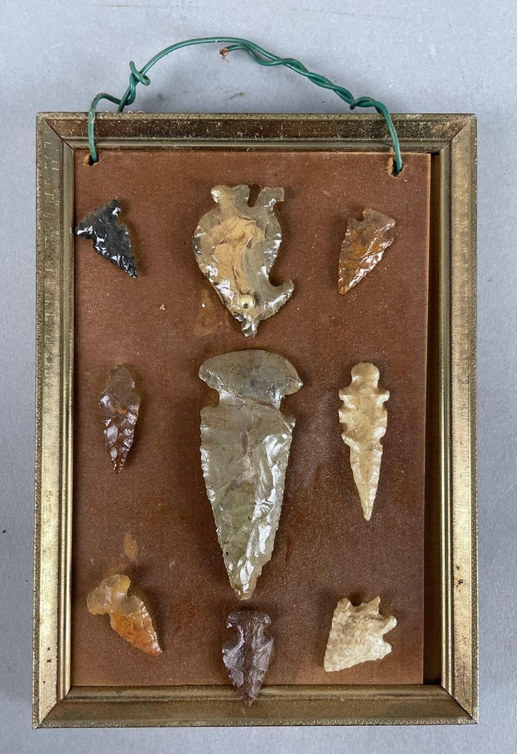 Group Display of Native American Arrowheads (1 of 3)