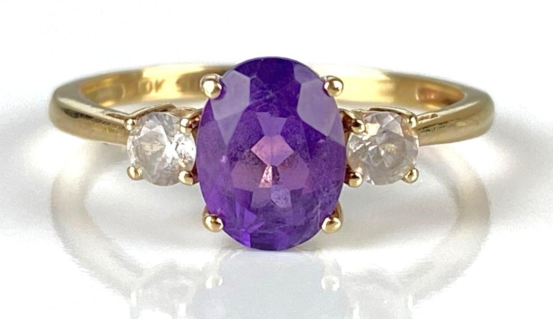 10K Gold Amethyst and White Topaz Ring: In-House Shipping Option: If you would like to use our in-house shipping service, please select “Arrange My Own Shipping” when paying your invoice. After payment, our in-house shipping team wi
