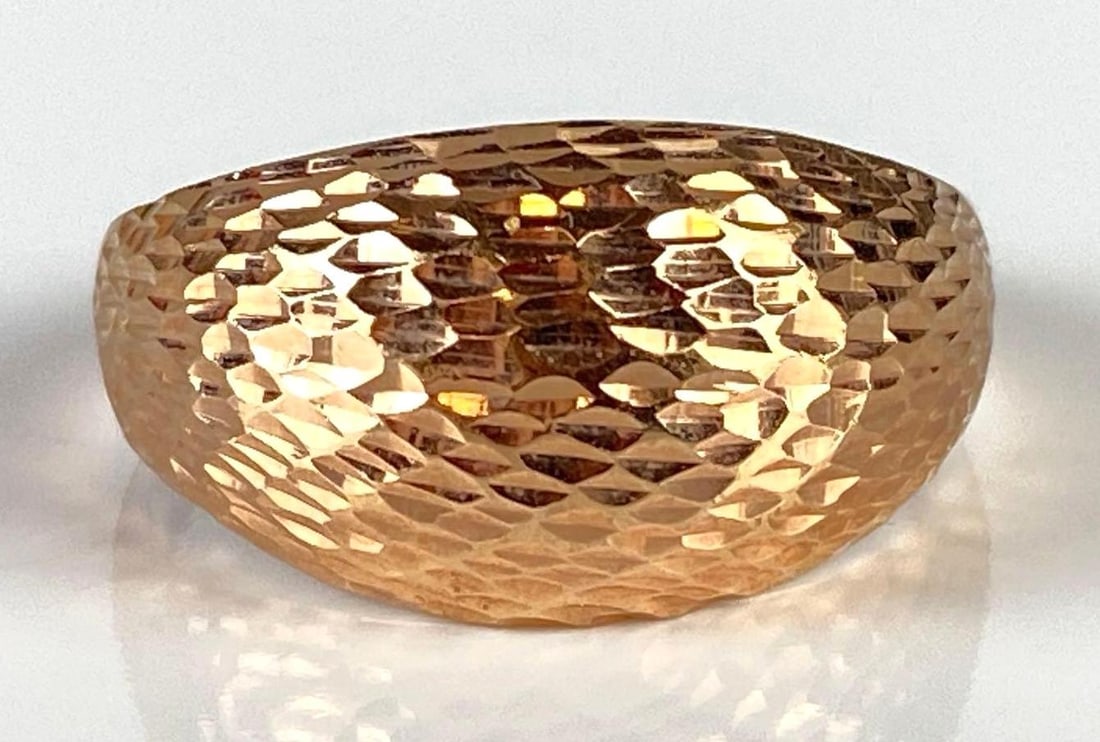 14K Rose Gold Hammered Dome Ring: In-House Shipping Option: If you would like to use our in-house shipping service, please select “Arrange My Own Shipping” when paying your invoice. After payment, our in-house shipping team