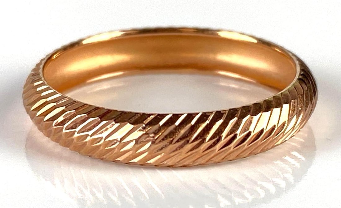 14K Rose Gold Textured Ring: In-House Shipping Option: If you would like to use our in-house shipping service, please select “Arrange My Own Shipping” when paying your invoice. After payment, our in-house shipping team