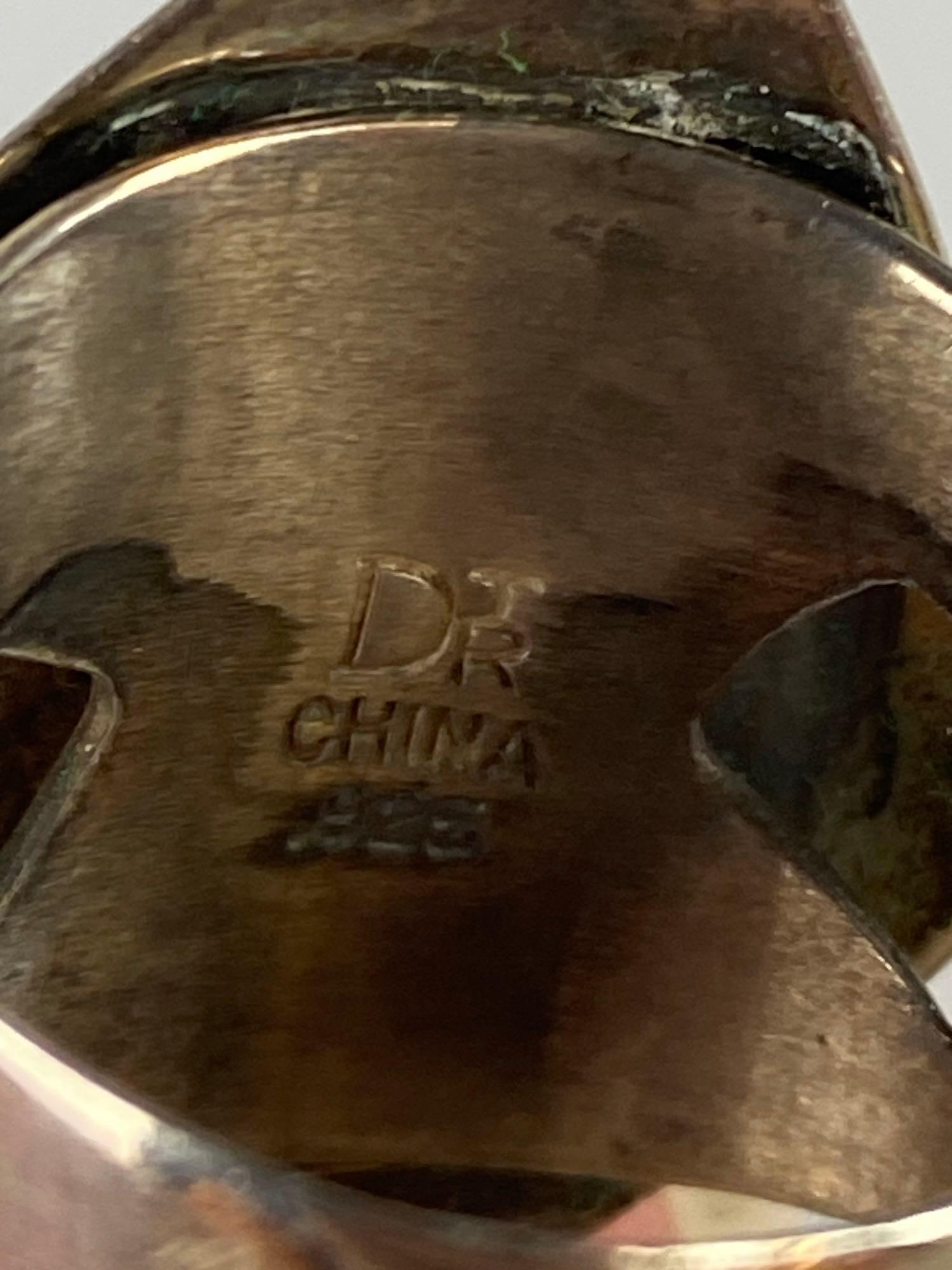 Signed DTR Sterling Silver Calsilica Ring - 5