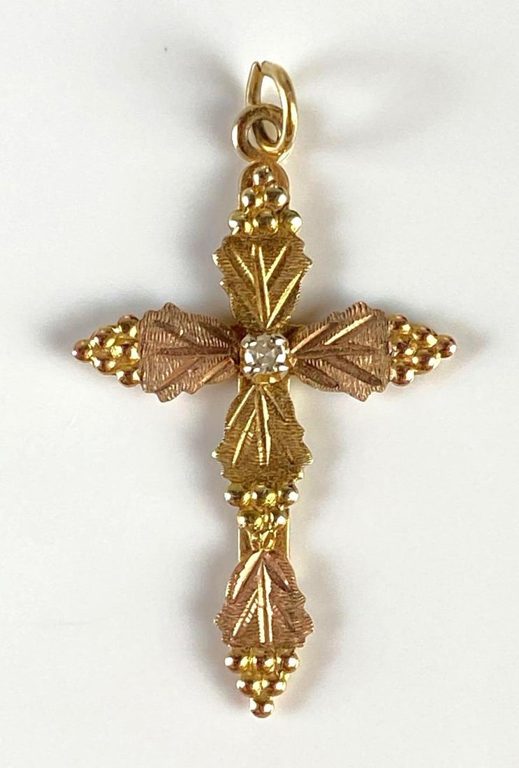 10K Black Hills Gold Cross with Diamond Accent Stone: In-House Shipping Option: If you would like to use our in-house shipping service, please select “Arrange My Own Shipping” when paying your invoice. After payment, our in-house shipping team