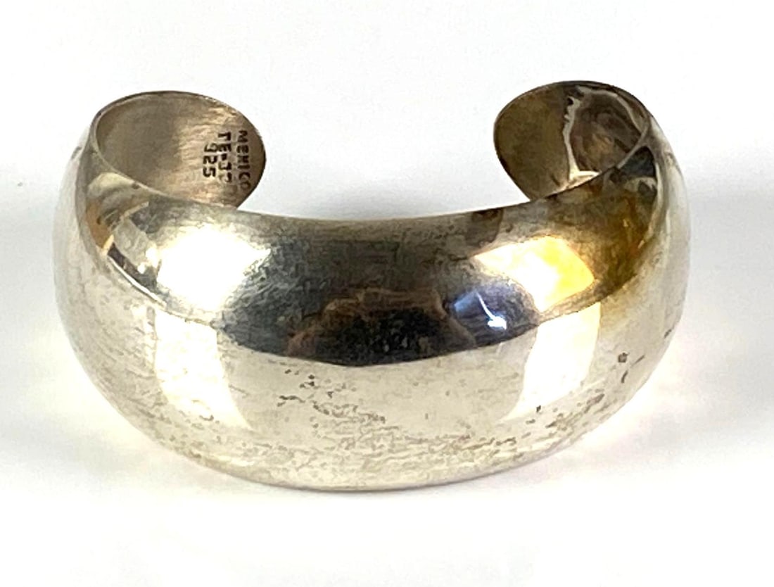 Signed Sterling Silver Mexican Cuff Bracelet (1 of 3)