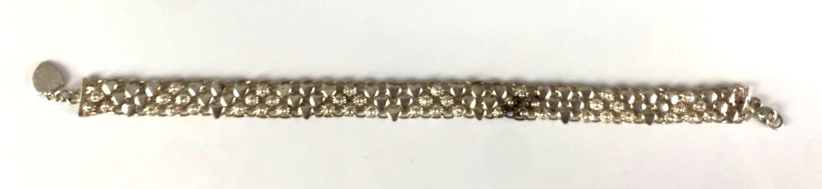 Sterling Silver Heart Flower Chain Bracelet (1 of 2)