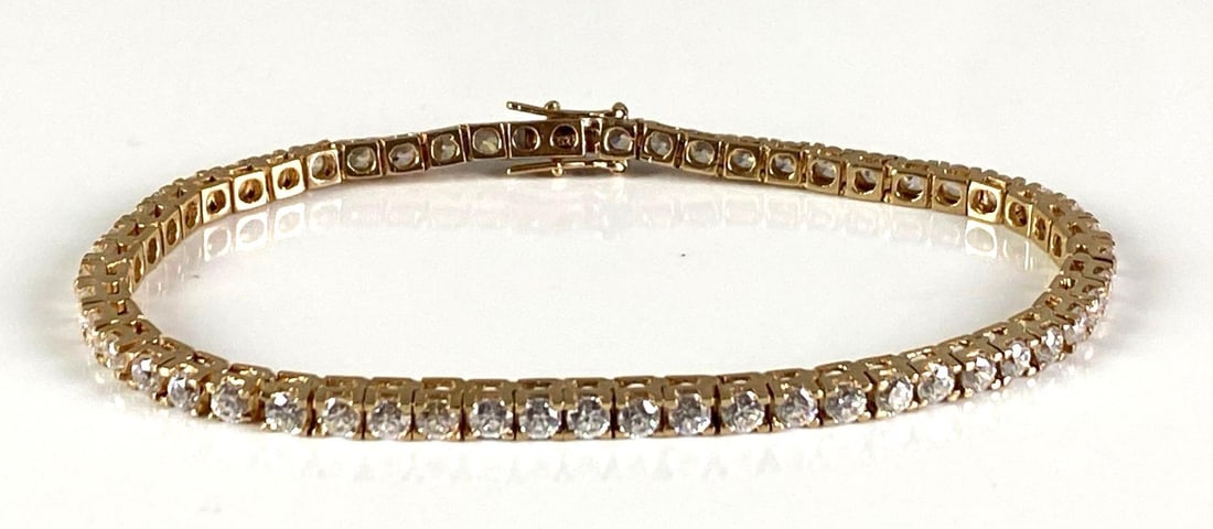 Gold Plates Sterling Silver CZ Bracelet (1 of 3)