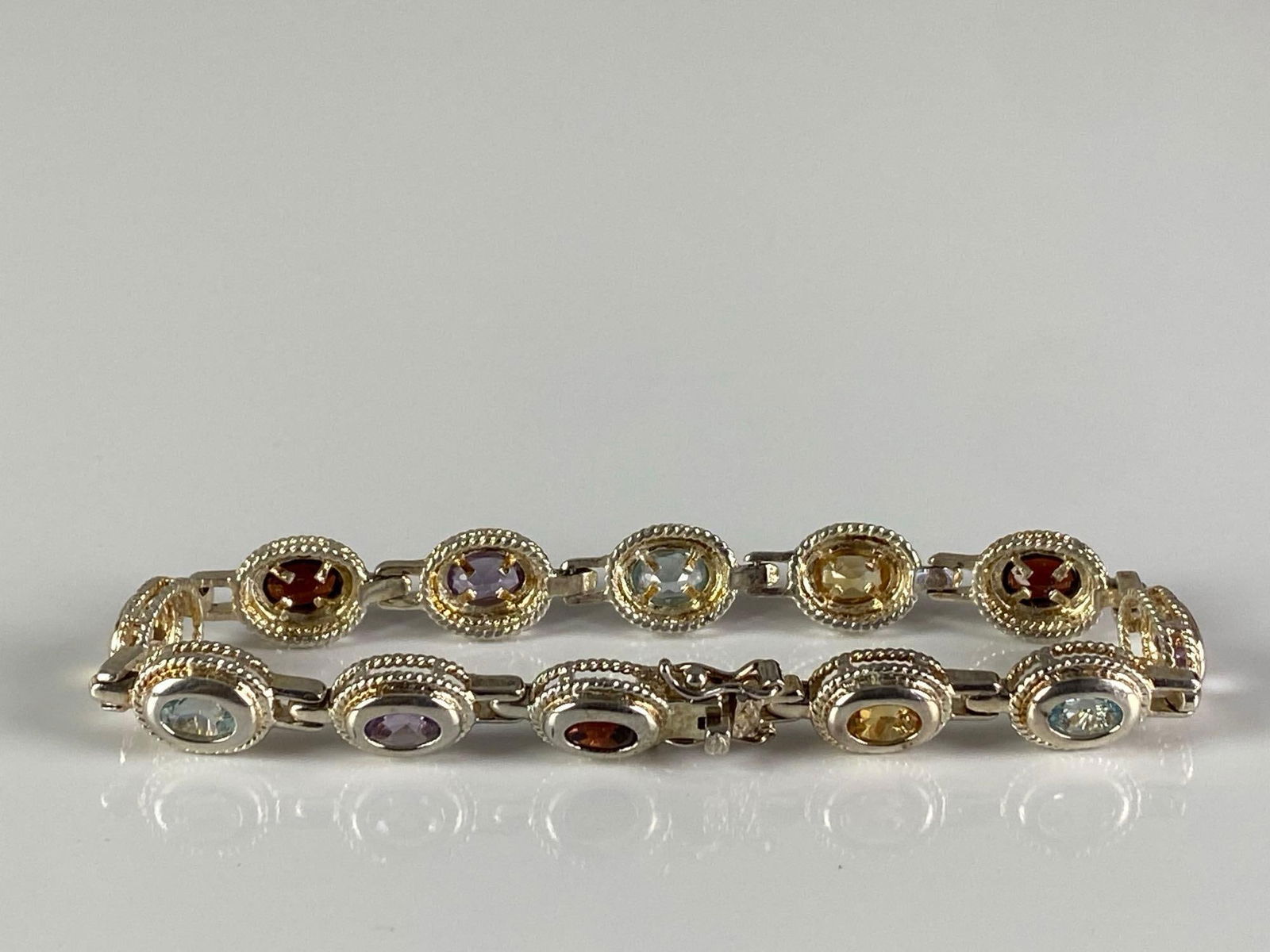 Sterling Silver Multi-Gem Bracelet - 2