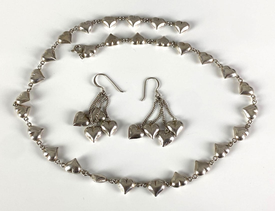 Set of Sterling Silver Heart Earrings and Necklace: In-House Shipping Option: If you would like to use our in-house shipping service, please select “Arrange My Own Shipping” when paying your invoice. After payment, our in-house shipping team