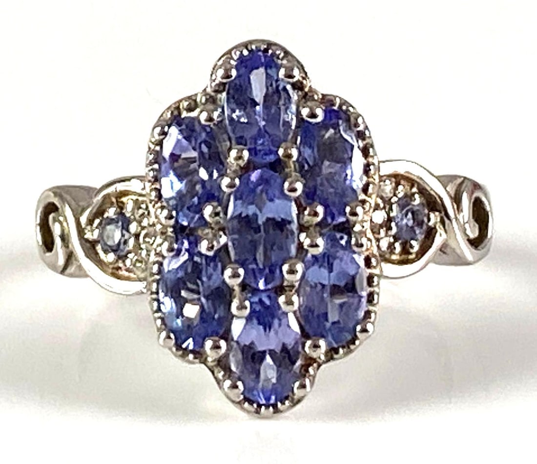 Signed DJoy Sterling Silver Purple Tourmaline Cluster Ring: In-House Shipping Option: If you would like to use our in-house shipping service, please select “Arrange My Own Shipping” when paying your invoice. After payment, our in-house shipping team