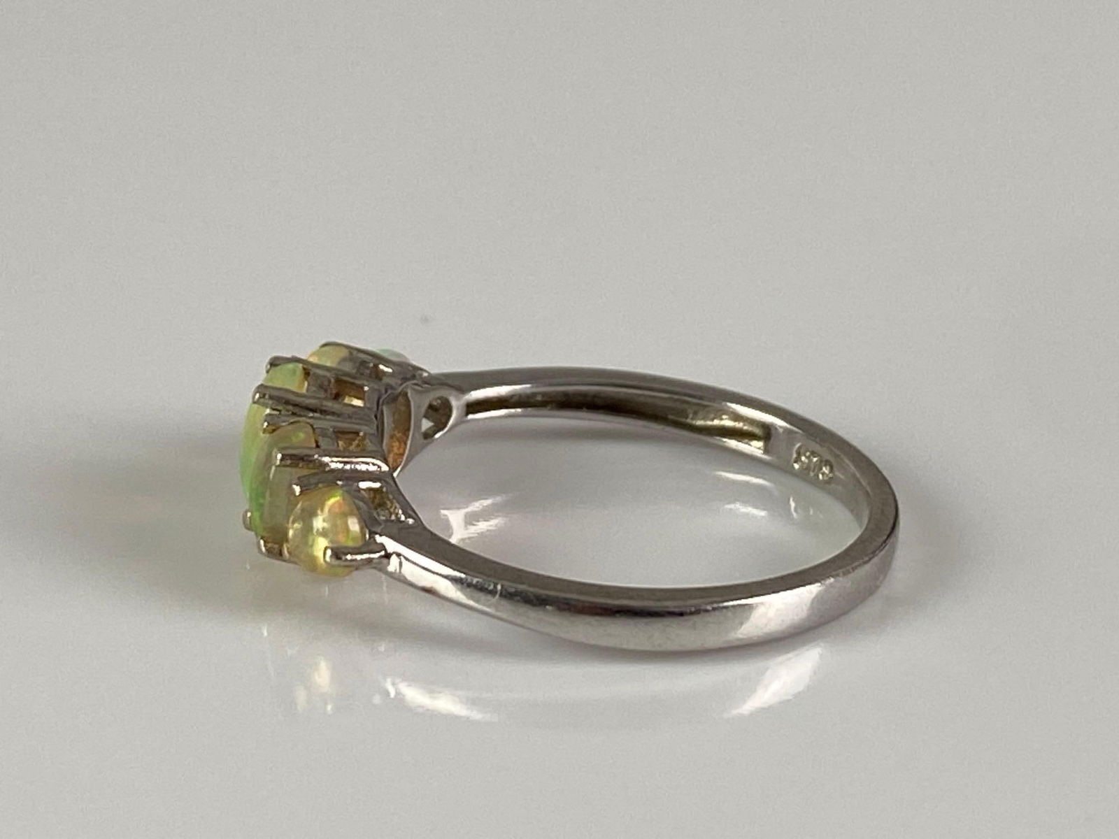 Signed STS Sterling Silver Fire Opal Ring - 2