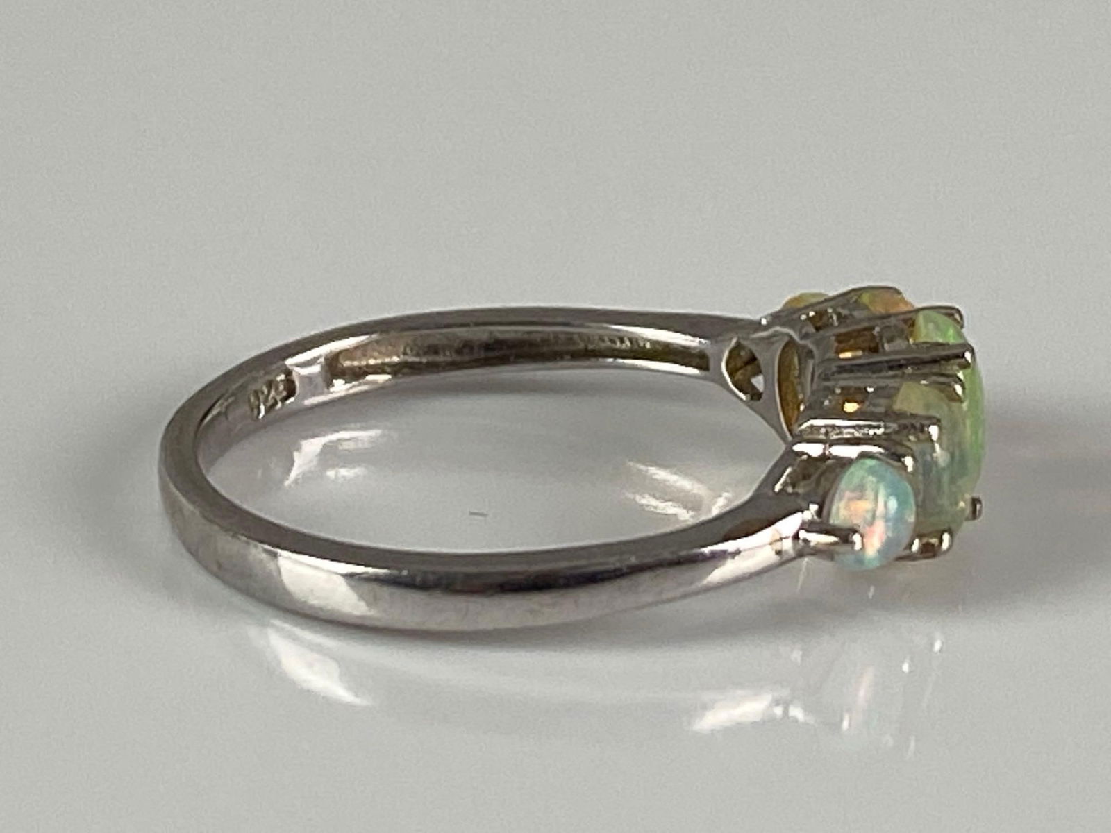 Signed STS Sterling Silver Fire Opal Ring - 4