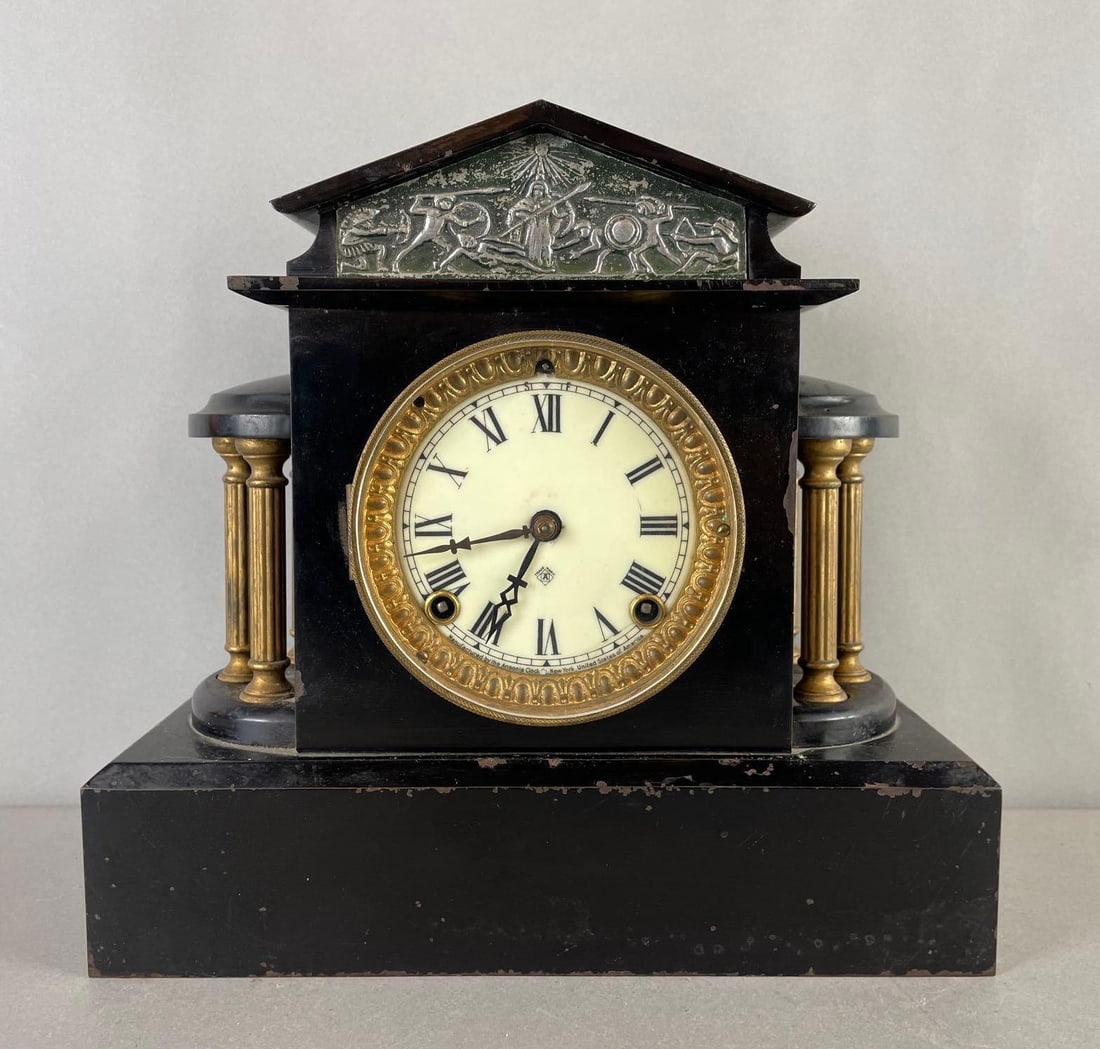 Antique Ansonia Clock Co. Wind-Up Mantle Clock (1 of 6)