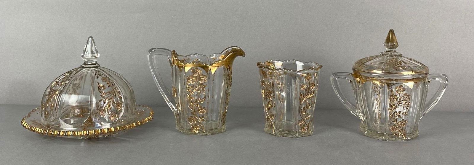 Group of 4 Set of 7 EAPG Gold Flash Items (1 of 4)