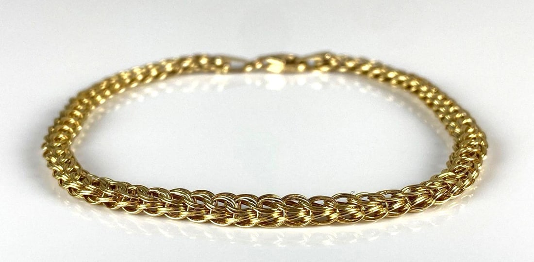 14K Gold Woven Chain Bracelet (1 of 4)