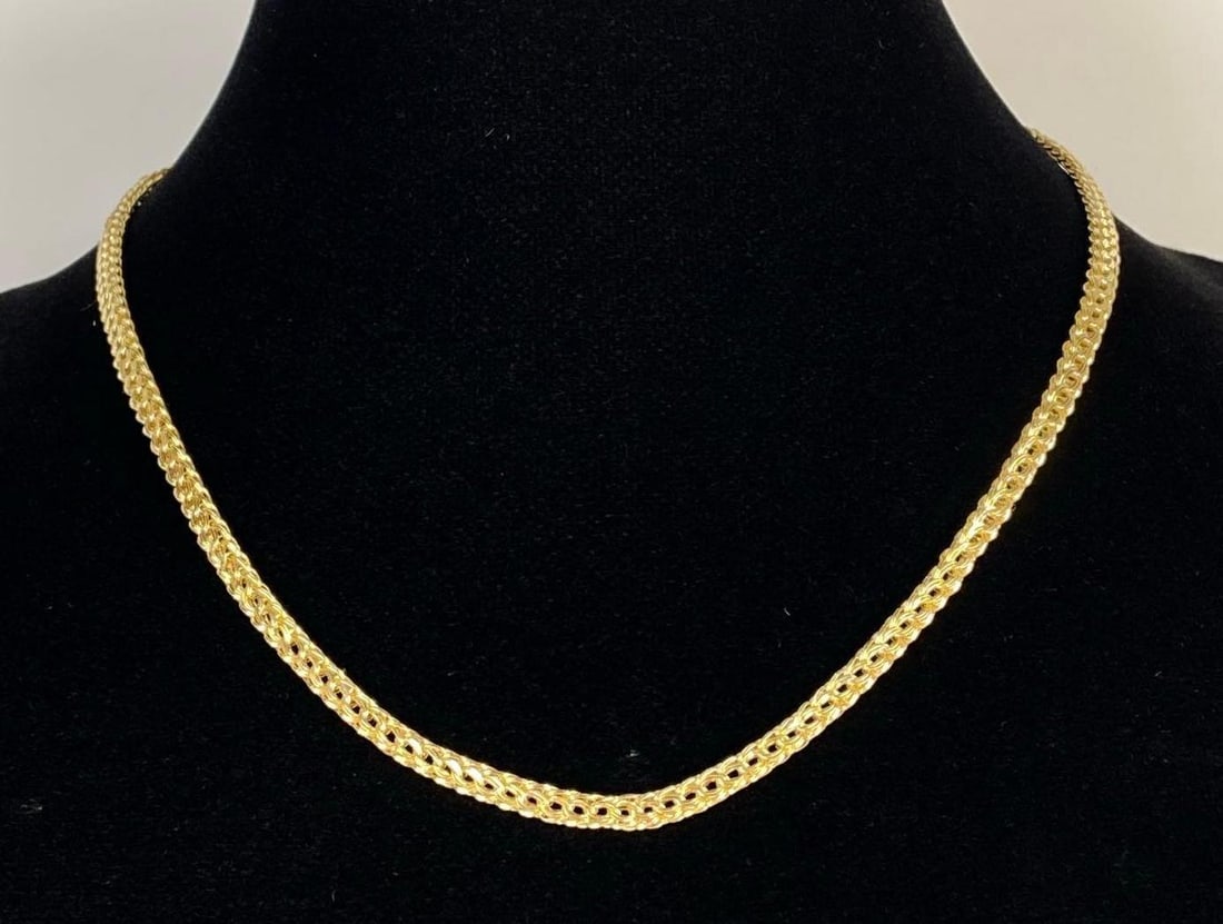 14K Gold Woven Chain Necklace (1 of 3)