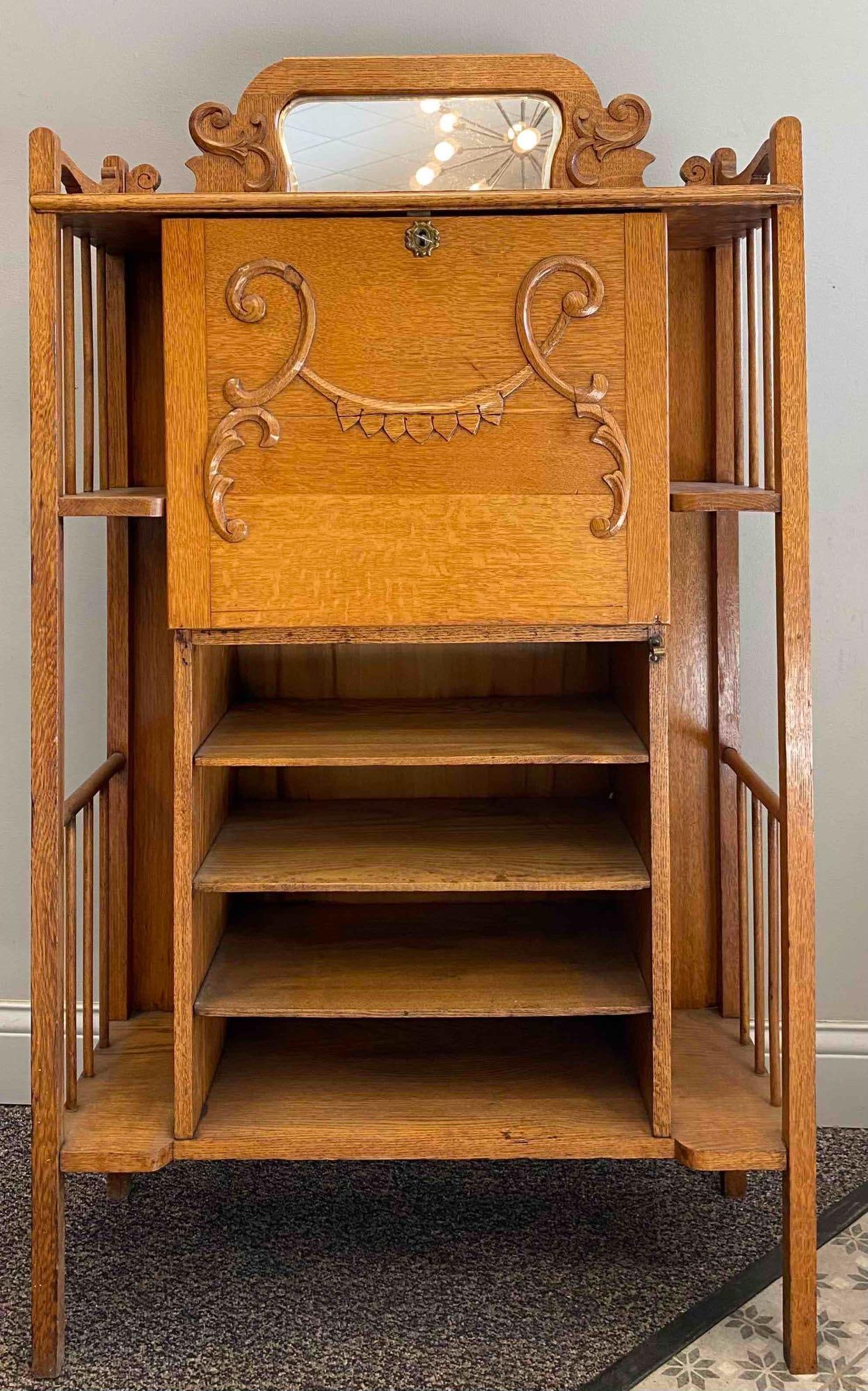 Vintage Oak Side by Side Secretary Desk/Bookcase (1 of 5)