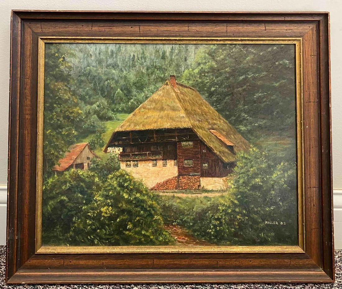 Vintage Framed House in The Forest Painting (1 of 3)
