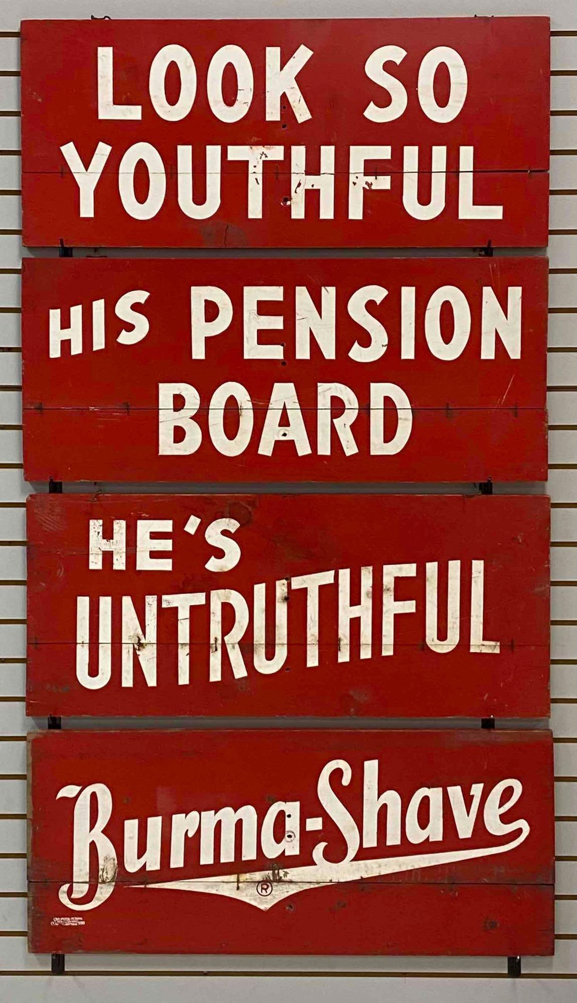 Set of 4 Burma Shave Wooden Advertising Signs (1 of 5)